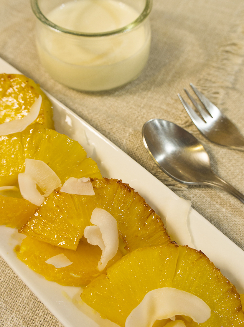 Gebratene Ananas mit Joghurt-Ingwer-Dip Rezept für 2 Personen | Keine ...